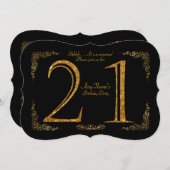 21-jarige feestdag 21 grote Gatsby, zwart en goud Kaart (Voorkant / Achterkant)