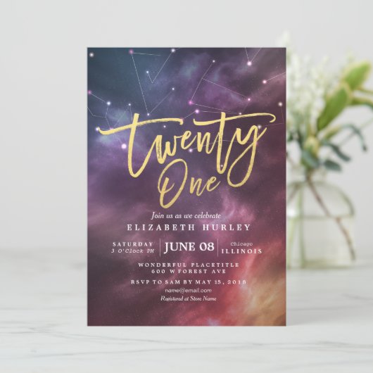 21-jarige galaxy constellaties kaart (Staand voorkant)