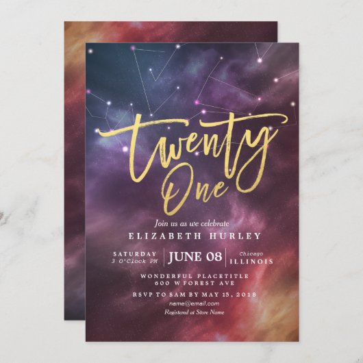 21-jarige galaxy constellaties kaart (Voorkant / Achterkant)