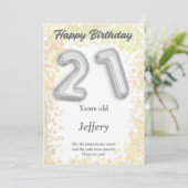 21-jarige Happy Birthday-kaart (Staand voorkant)