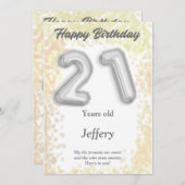 21-jarige Happy Birthday-kaart (Voorkant / Achterkant)