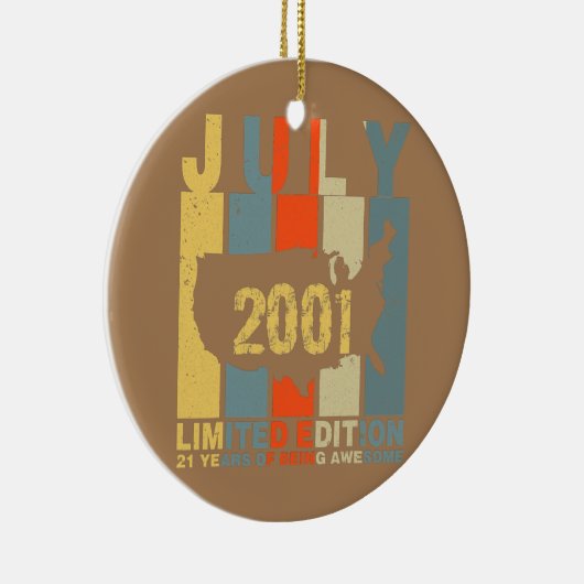 21 juli 2001 21 jaar Geweldige Keramisch Ornament (Rechts)