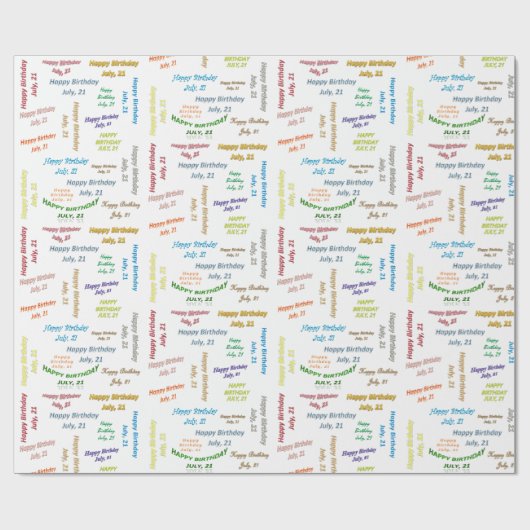 21 juli, cadeaupapier voor cadeautjes (Vlak)