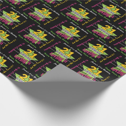 21 Juridisch en liefhebbend - 21e verjaardag Cadeaupapier (Hoek)