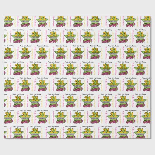 21 Juridisch en liefhebbend - 21e verjaardag Cadeaupapier (Vlak)