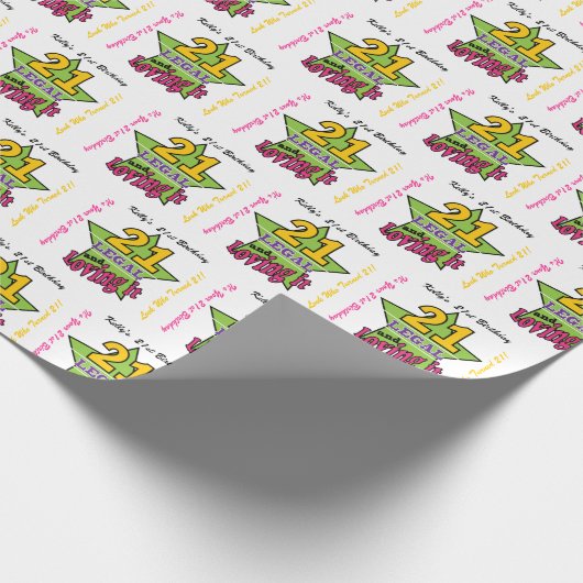 21 Juridisch en liefhebbend - 21e verjaardag Cadeaupapier (Hoek)