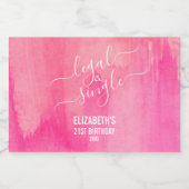 21 Juridisch en Single Pink Custom Mini Likeurfles Etiket (Enkel label)