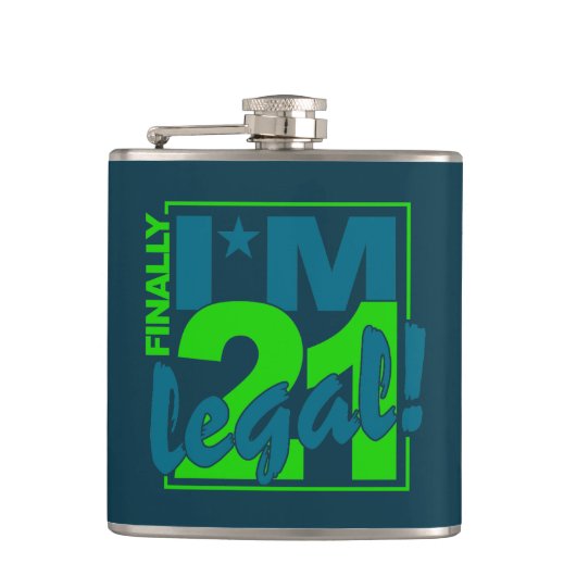 21 & JURIDISCHE maatkolf Heupfles (Voorkant)