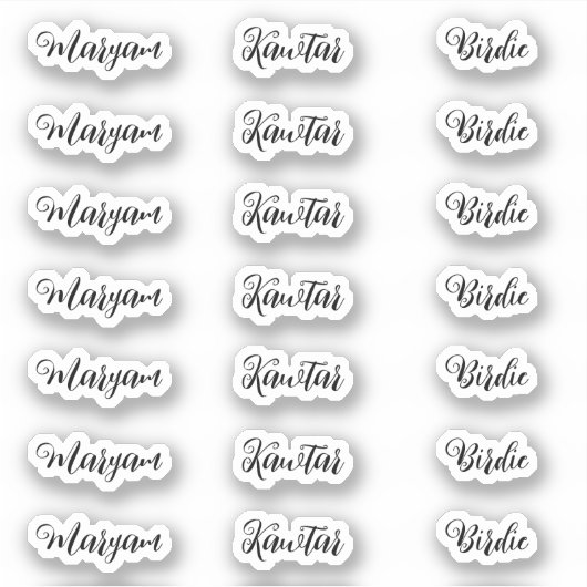 (21 Labels) Creëer Uw eigen script Gepersonaliseer Sticker (Voorkant)