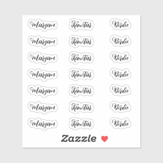 (21 Labels) Creëer Uw eigen script Gepersonaliseer Sticker (Vel)