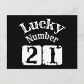 21 - Lucky Number 21 Luck Briefkaart (Voorkant)