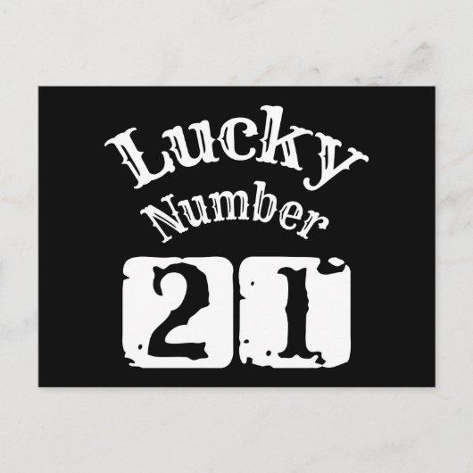21 - Lucky Number 21 Luck Briefkaart (Voorkant)