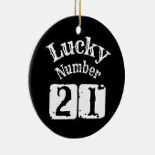 21 - Lucky Number 21 Luck Keramisch Ornament (Rechts)