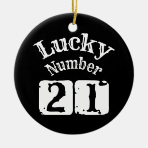21 - Lucky Number 21 Luck Keramisch Ornament
