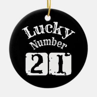 21 - Lucky Number 21 Luck Keramisch Ornament