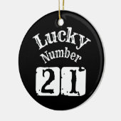 21 - Lucky Number 21 Luck Keramisch Ornament (Links)