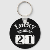 21 - Lucky Number 21 Luck Sleutelhanger (Voorkant)