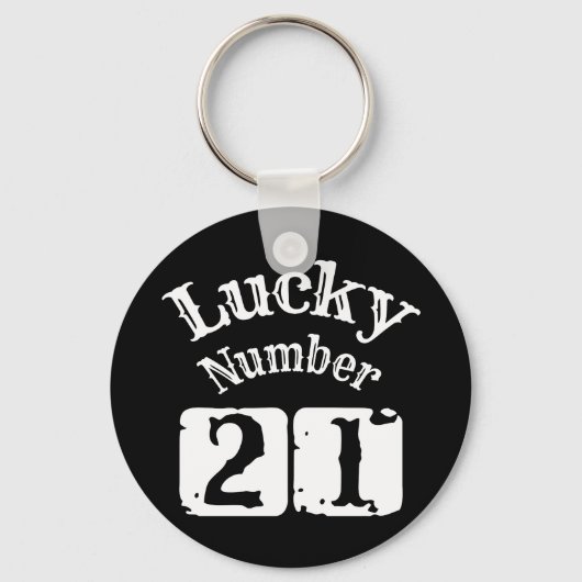 21 - Lucky Number 21 Luck Sleutelhanger (Voorkant)