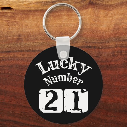 21 - Lucky Number 21 Luck Sleutelhanger (Voorkant)