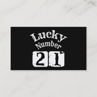 21 - Lucky Number 21 Luck Visitekaartje