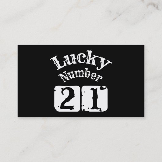 21 - Lucky Number 21 Luck Visitekaartje (Voorkant)