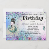 *~* 21 Luxe Rainbow Mermaid Birthday Party Kaart (Achterkant)