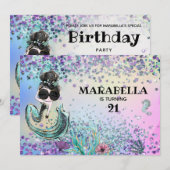 *~* 21 Luxe Rainbow Mermaid Glam Birthday Party Kaart (Voorkant / Achterkant)