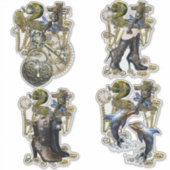 21 Maandag Steampunk sculptuur Sticker (Voorkant)