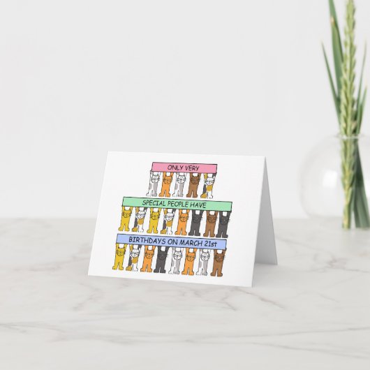 21 maart Verjaardag Cartoons Kaart (Voorkant)