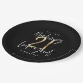 21 maken ziet er goed uit in goud papieren bordje (Gekanteld)