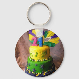 21 Mardi Gras Cake Sleutelhanger