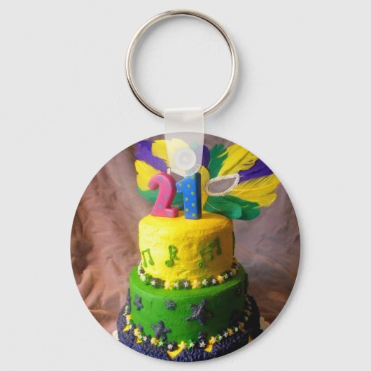 21 Mardi Gras Cake Sleutelhanger (Voorkant)