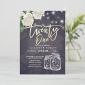 21 Mason Jars String Lights Flowers van Birthday P Kaart (Staand voorkant)