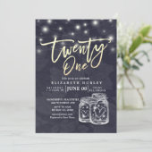 21 Mason-stralen van de Birthday Party Modern Maso Kaart (Staand voorkant)