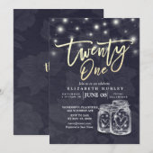 21 Mason-stralen van de Birthday Party Modern Maso Kaart (Voorkant / Achterkant)