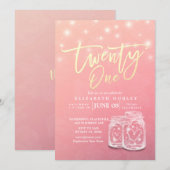 21 Mason-stralen van de Birthday Party Modern Maso Kaart (Voorkant / Achterkant)