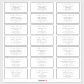 21 Moderne Adresetiketten voor bruiloft Sticker (Vel)