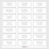 21 Moderne Adresetiketten voor bruiloft Sticker (Vel)