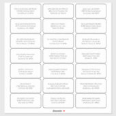 21 Moderne minimalistische persoonlijke gastnamen Sticker (Vel)