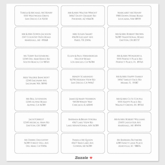 21 Moderne minimalistische persoonlijke gastnamen Sticker (Vel)