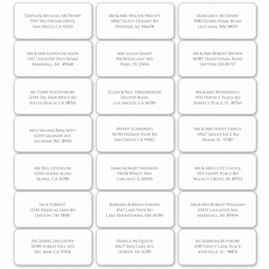 21 Moderne minimalistische persoonlijke gastnamen Sticker (Voorkant)