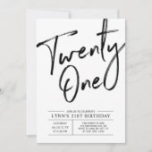 21 | Moderne uitnodiging van de 21ste verjaardag v (Voorkant)