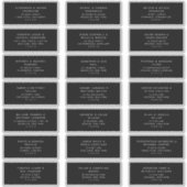 21 Moderne Zwarte Witte Gastadreslabels Sticker (Voorkant)