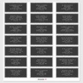 21 Moderne Zwarte Witte Gastadreslabels Sticker (Vel)