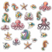 21 Multi Pack Zee Wereld Vis Zeester etc Sticker (Voorkant)