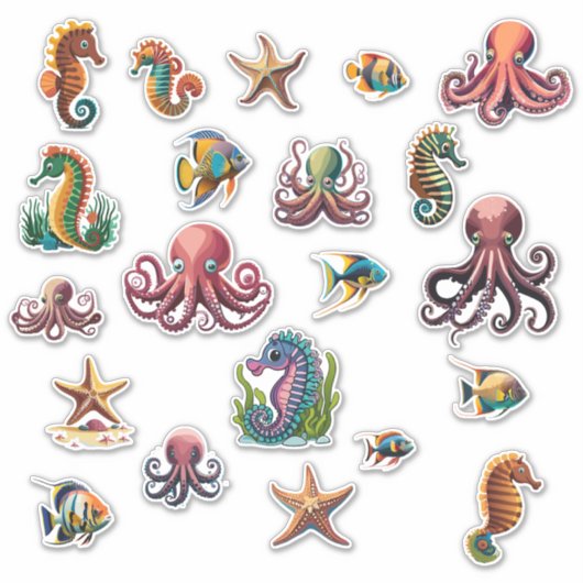 21 Multi Pack Zee World Fish Starefish etc Sticker (Voorkant)