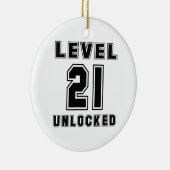 21 Niveau niet-vergrendelde startdag Keramisch Ornament (Rechts)