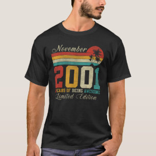 21 november 2001 Oude Vintage 21e verjaardag T-shirt
