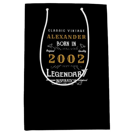 21 oktober 2002 Naam Legendary Black Gold toevoege Medium Cadeauzakje (Voorkant)