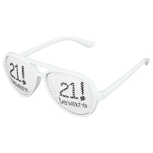 21 Pas op voor 21ste verjaardagsfeesttinten Aviator Zonnebril (Gekanteld)